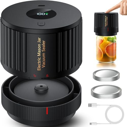Electric Mason jar sealer with auto pause