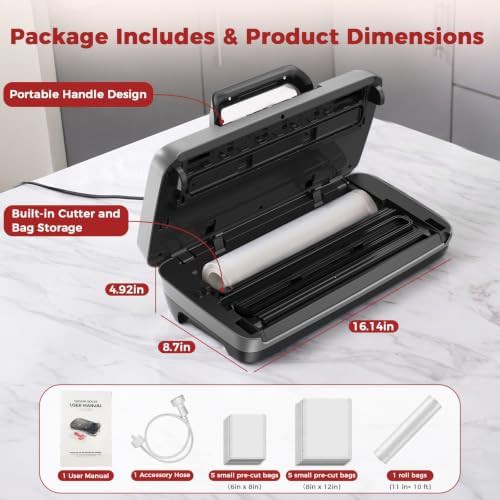 High power vacuum sealer with built-in cutter — photo 5